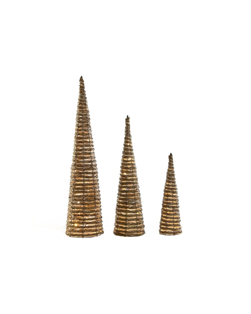 DKD Home Decor Natural White Christmas Decoration 80 cm, Set of 3
